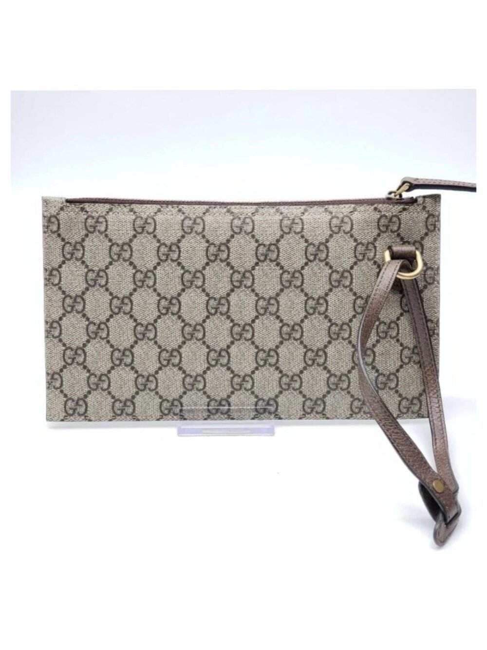 Authentic Gucci GG Supreme Canvas Wristlet Clutch Pouch Zip Bag - Picture 3 of 8